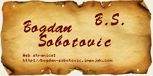 Bogdan Šobotović vizit kartica